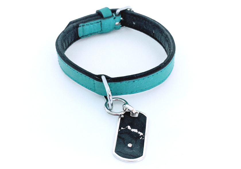 Black Dog Tag - Sterling Silver Bag Charm - Keychain Charm - Dog
