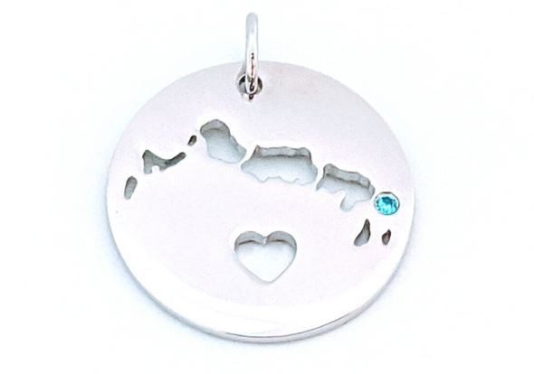 I Left My Heart in Turks and Caicos - Sterling Silver Pendant Only