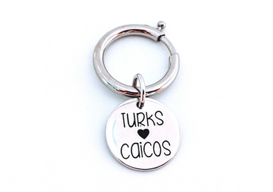 Turks "Heart" Caicos 925 Silver Bag Charm - Keychain Charm - Dog Collar Charm